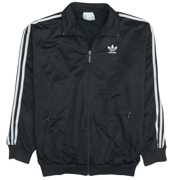 Adidas 90's Black Striped Sleeve Zip Up Sweatshirt Large