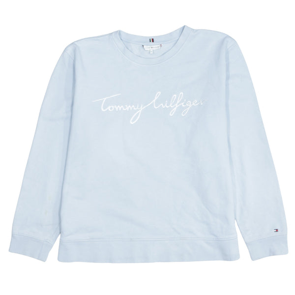 Vintage Champion Spellout Crew Neck Sweatshirt XL Blue Cotton 90s