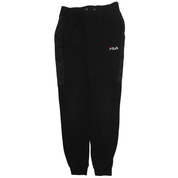 Fila 90's Elasticated Waistband Drawstrings Joggers / Sweatpants Small Black
