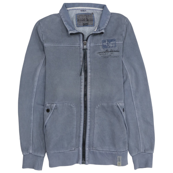 Napapijri 90's Lightweight Full Zip Up Sweatshirt Small  Grey