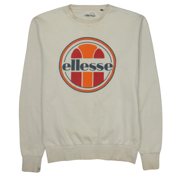 Ellesse 90's Spellout Crew Neck Sweatshirt XSmall  Beige Cream