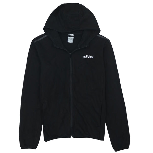Adidas 90s Vintage Sportswear Black Zip Hoodie Men's Medium