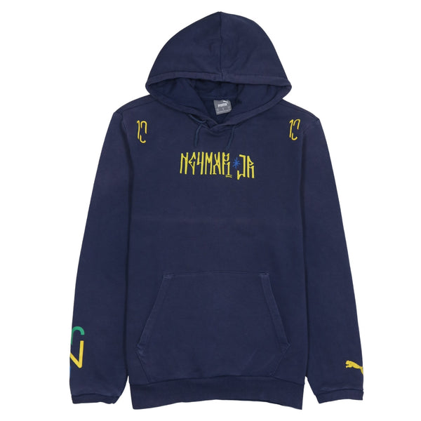 Puma 90's Drawstring Pockets Pullover Hoodie Medium Navy Blue