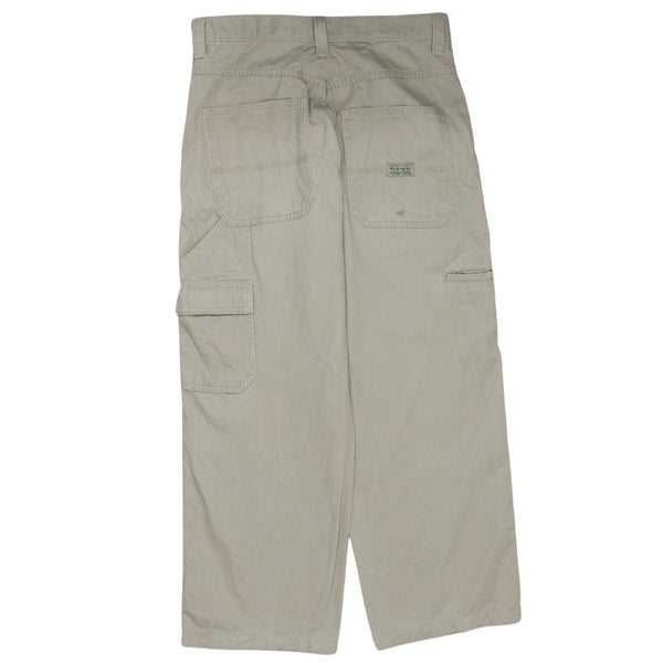 Wrangler 90's Straight Leg Baggy Trousers / Pants 32 Beige Cream