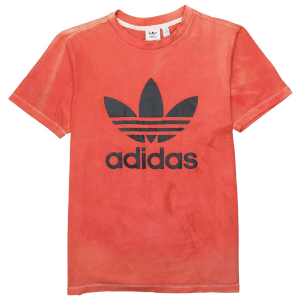 Adidas 90's Orange Spellout Short Sleeve T-Shirt Medium