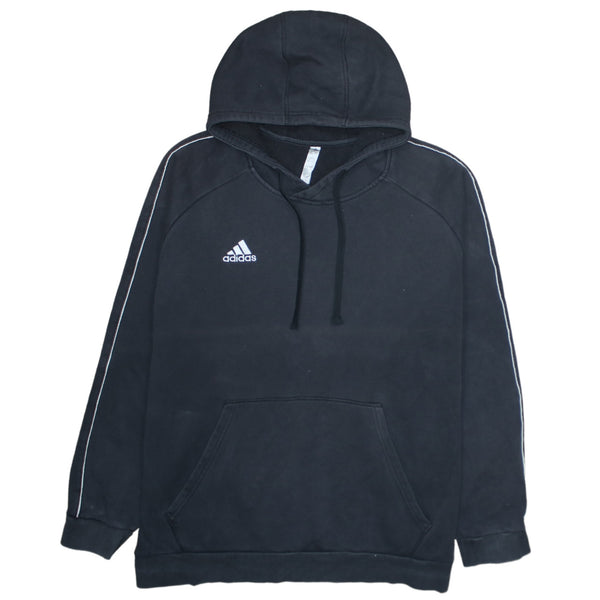 Adidas 90's Drawstring Pockets Pullover Hoodie XLarge Black
