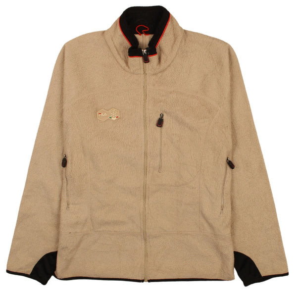 Fila 90's Full Zip Up Fleece Jumper Large (missing sizing label) Brown