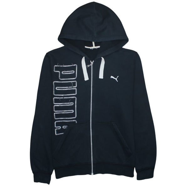 Puma 90's Spellout Full Zip Up Hoodie Medium  Black