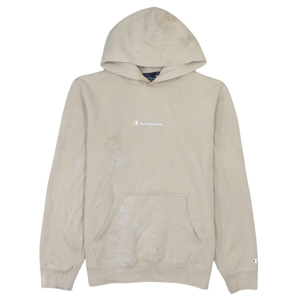 Champion 90's Drawstring Pockets Pullover Hoodie XLarge Beige Cream