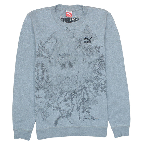 Puma Vintage 90's Grey Medium Lightweight Crew Neck Sweatshirt