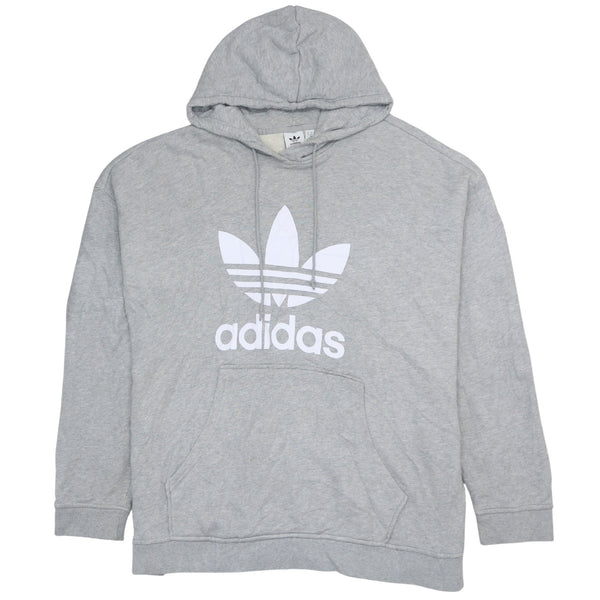 Adidas Vintage 90's Spellout Pullover Hoodie XLarge Grey Cotton Retro