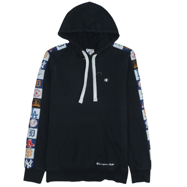 Vintage Champion 90's Black Drawstring Pullover Hoodie Small