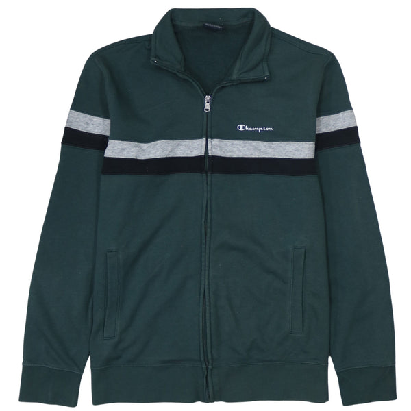 Champion 90's Lightweight Full Zip Up Sweatshirt Large Green