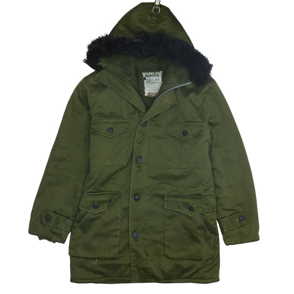 Vintage 90's Green Hooded Full Zip Up Parka - Mens Large