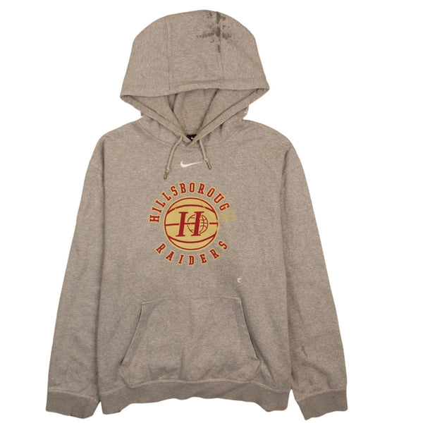 Authentic Nike 90's Grey Hoodie with Center Swoosh - XL Pullover