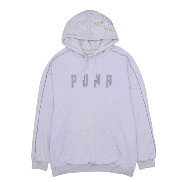 Puma 90's Purple Spellout Pullover Hoodie Women's Med Vintage