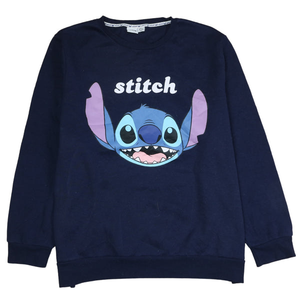 Disney 90's Lilo & Stitch Crew Neck Sweatshirt XXLarge (2XL) Navy Blue