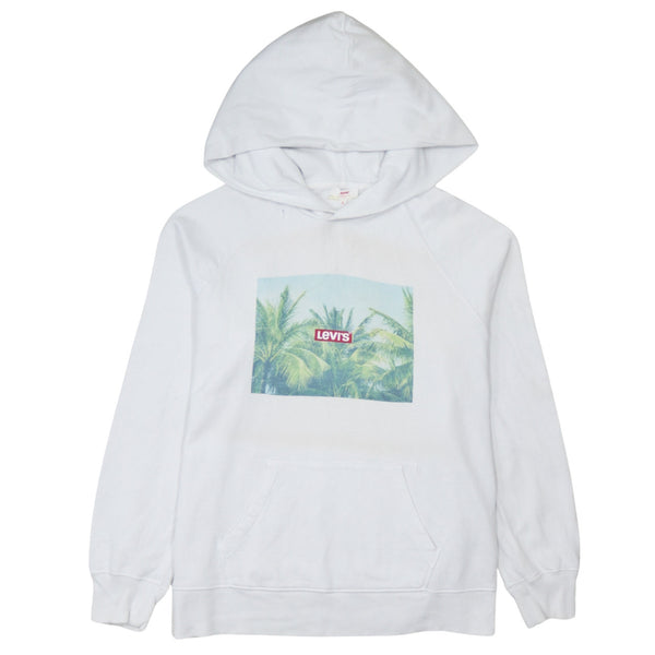 Levi's 90's Drawstring Pockets Pullover Hoodie Medium White