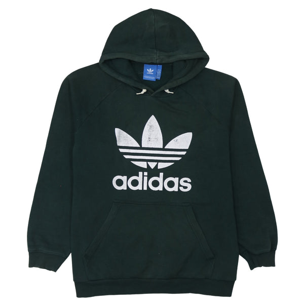 Adidas Vintage 90's Spellout Pullover Hoodie XLarge Green