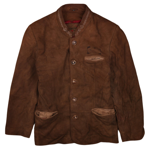 Active 90's Plain Button Up Blazer Medium (missing sizing label) Brown