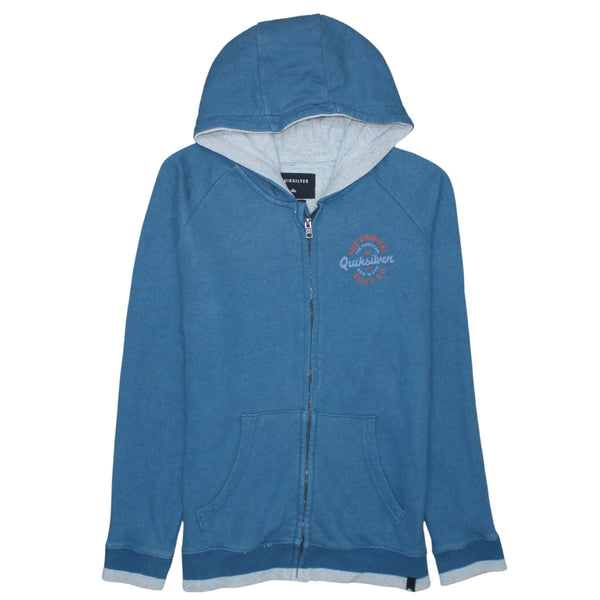 QuikSilver 90's Lightweight Full Zip Up Hoodie Large Blue