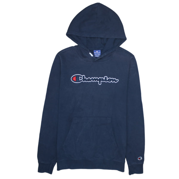 Champion 90's Spellout Pullover Hoodie XXLarge (2XL) Navy Blue
