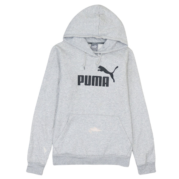 Puma 90's Spellout Pullover Hoodie Large Grey