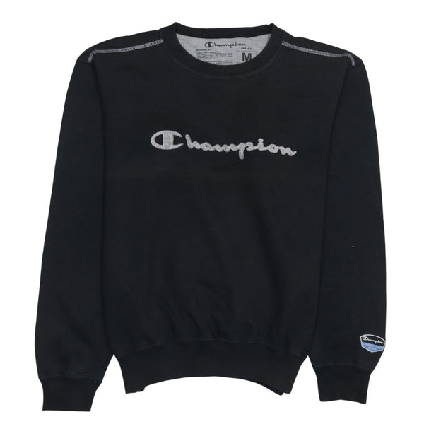 Champion 90's Spellout Crew Neck Sweatshirt Medium Black