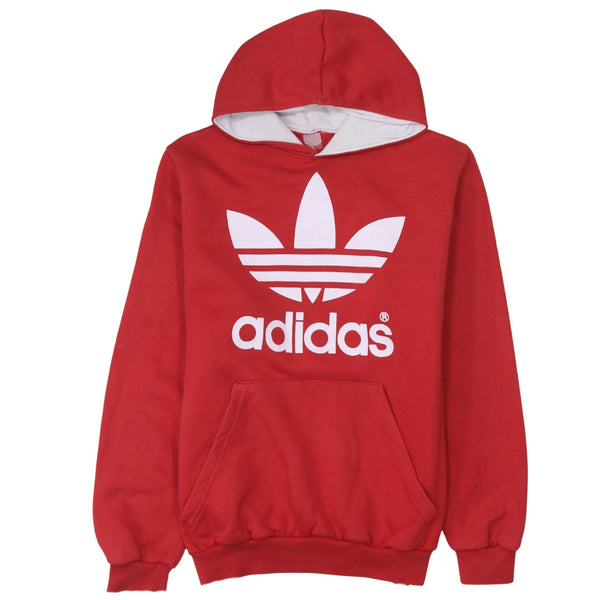 Adidas 90's Spellout Pullover Hoodie Medium  Red