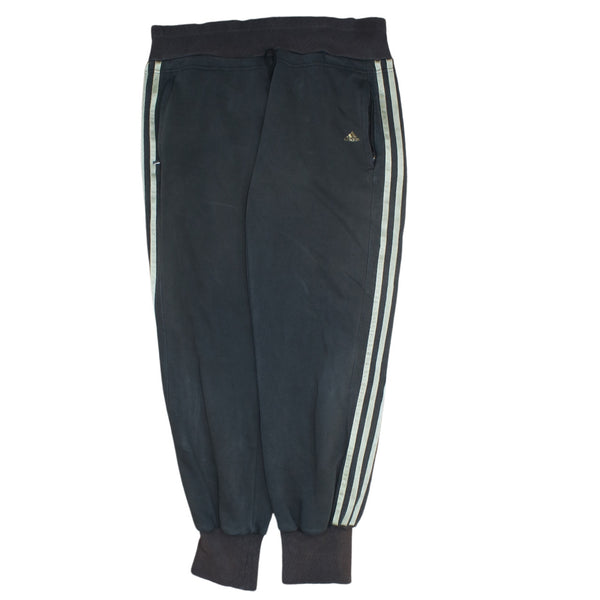 Adidas Vintage 90's 3 Stripes Men's Joggers Sweatpants Black Size 34