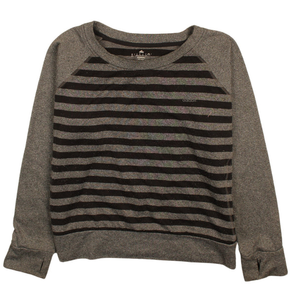 Adidas 90's Vintage Grey Striped Crew Neck Sweatshirt XL Women