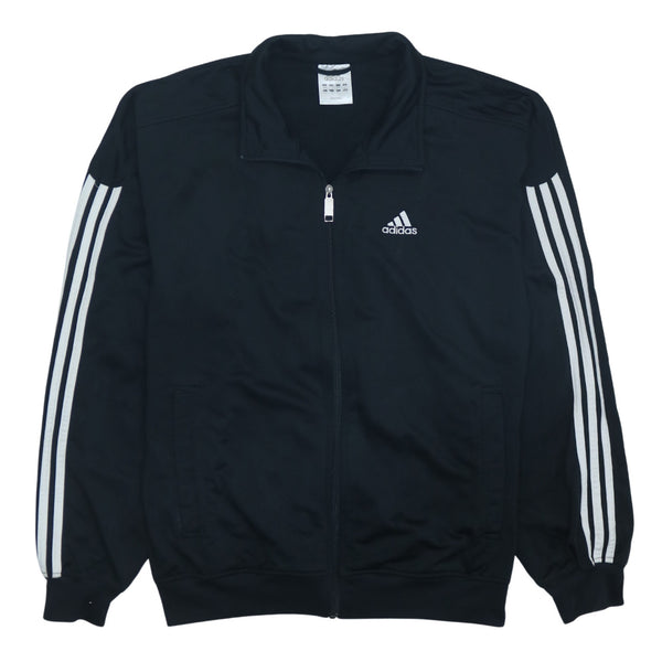 Adidas Vintage 90's Black Striped Sleeve Full Zip Sweatshirt Small