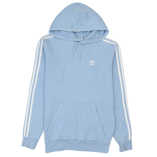 Adidas Vintage 90's Striped Sleeve Blue Pullover Hoodie XS