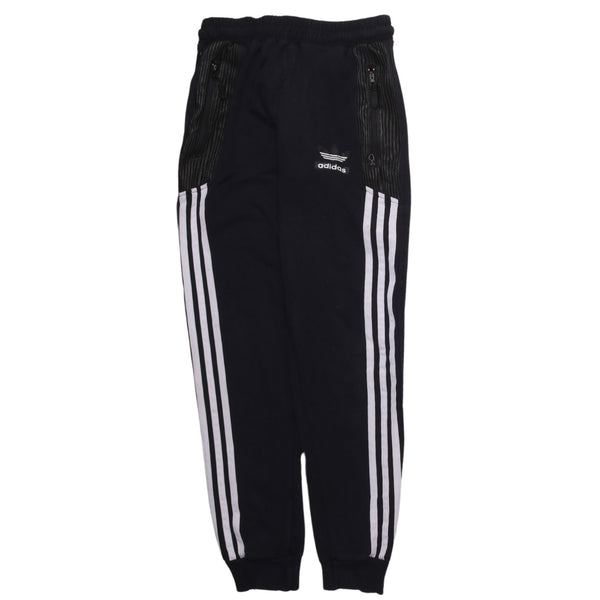 Adidas 90's Vintage Black Joggers Medium Elastic Waistband Sweatpants