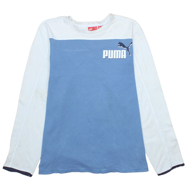 Puma 90's Vintage Blue Lightweight Crew Neck Sweatshirt XLarge
