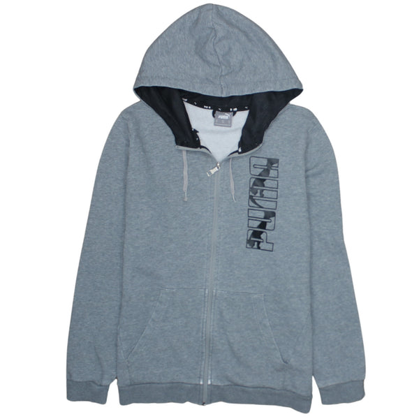 Puma 90's Spellout Full Zip Up Hoodie Medium Grey