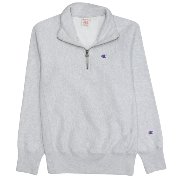 Champion 90's Lightweight Quarter Zip Sweatshirt Medium Grey