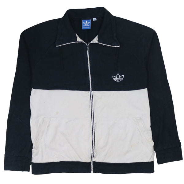 Adidas Black Lightweight Full Zip Sweatshirt 90's XXLarge (2XL)