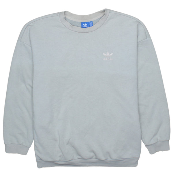 Adidas 90's Vintage Lightweight Crew Neck Grey Sweatshirt Medium