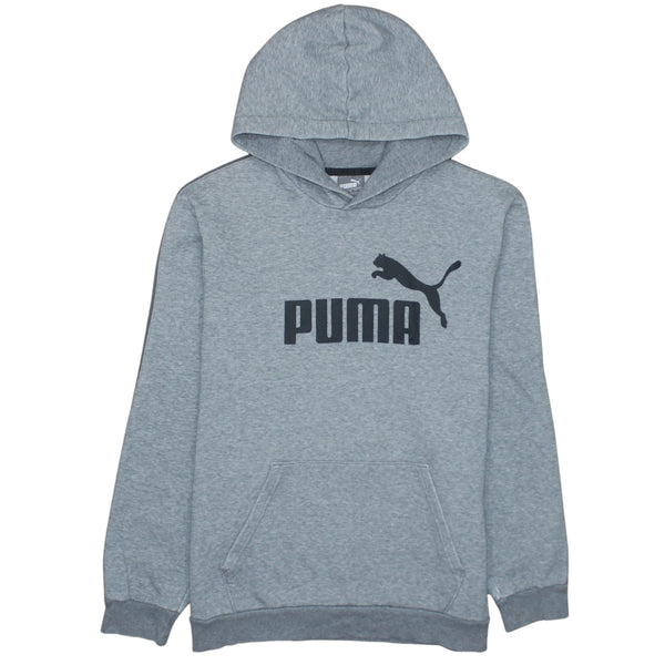 Puma 90's Spellout Pullover Hoodie Large Grey