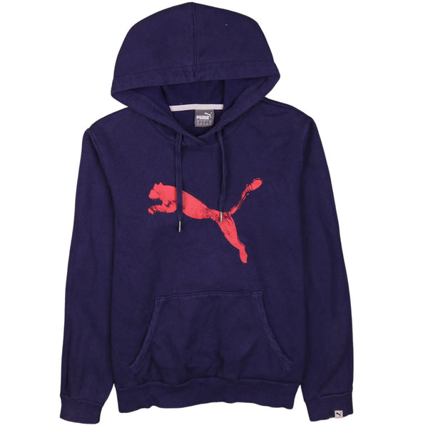 Puma Vintage 90's Navy Blue Spellout Pullover Hoodie Women's XL