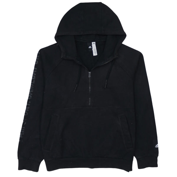 Adidas 90's Plain Full Zip Up Hoodie Large Black