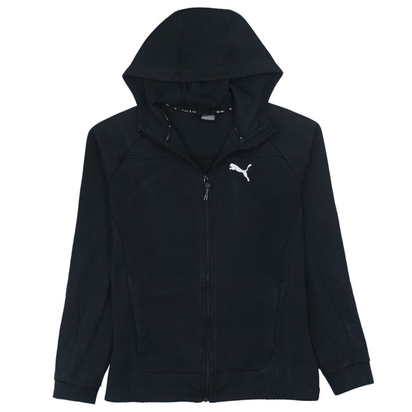 Puma 90's Vintage Black Full Zip Up Sportswear Hoodie Women's XLarge