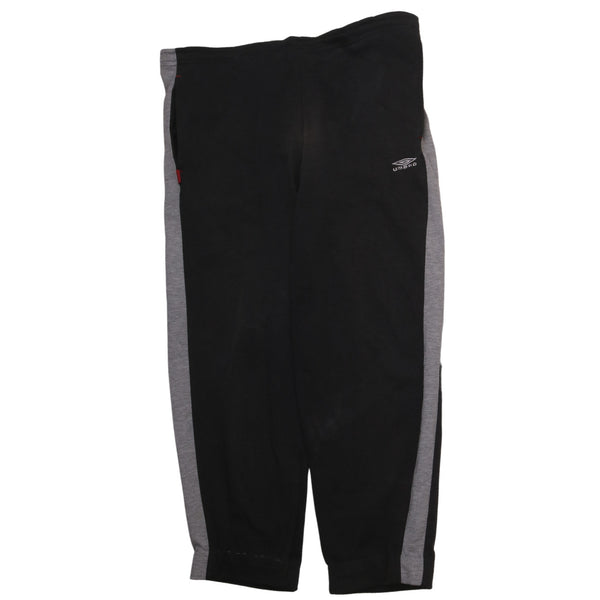 Umbro Vintage 90's Black Elasticated Waistband Drawstring Trousers - Medium