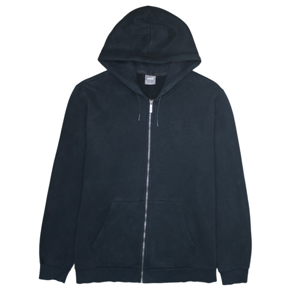 Puma 90's Drawstring Pockets Full Zip Up Hoodie XLarge Black