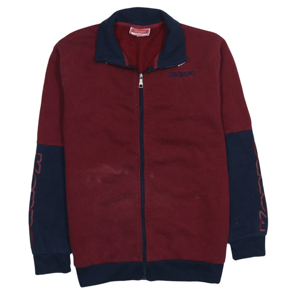 Kappa 90's Lightweight Full Zip Up Sweatshirt Large Burgundy Red