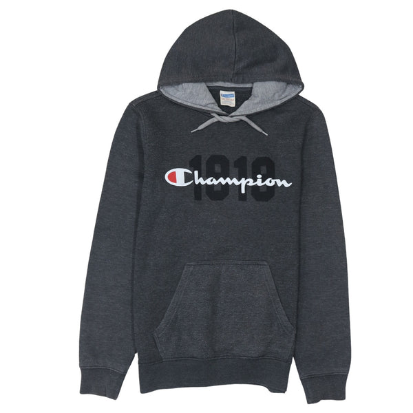 Champion 90's Spellout Pullover Hoodie Medium Grey
