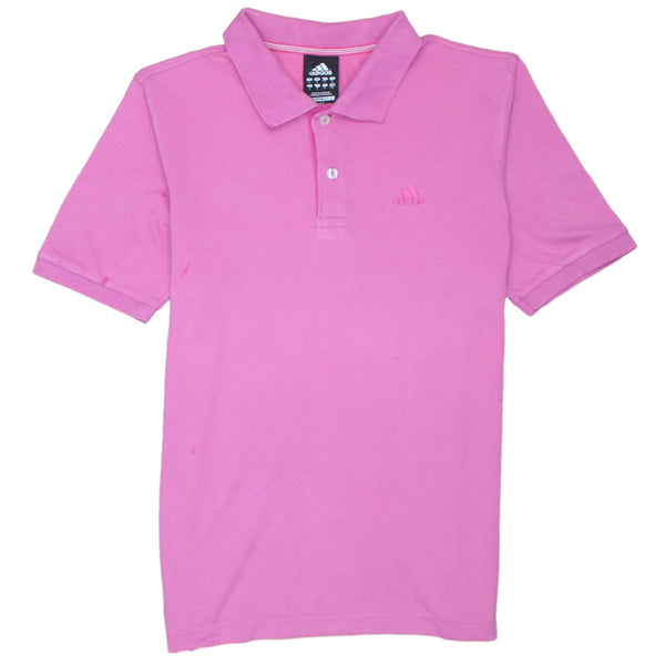 Adidas 90's Short Sleeves Quarter Button Polo Shirt Small Pink