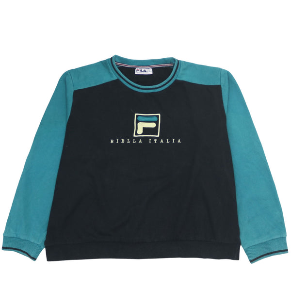 Fila 90's Biblla Italia Crew Neck Sweatshirt XXXXXLarge (5XL) Black