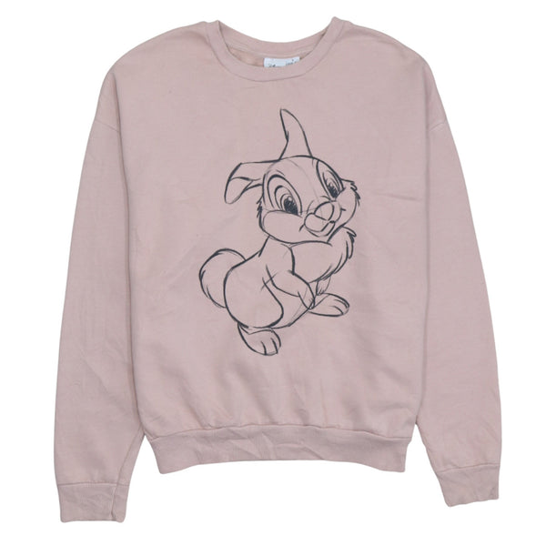 Vintage Disney 90's Thumper Pink Crew Neck Sweatshirt Size Small